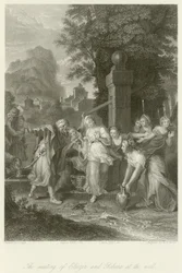 De ontmoeting van Eliezer en Rebecca bij de bron