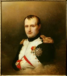 Portret van Napoleon I (1769-1821) die de IJzeren Kroon en het Legioen van Eer decoreert