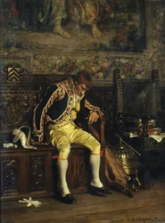 Een lakei die slaapt, 1871