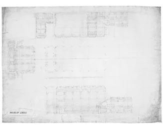 Ontwerp voor de oost-, west- en noordgevels van het House of Lords, ca. 1842