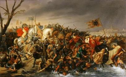 Lotharius van Frankrijk verslaat keizer Otto II aan de oevers van de Aisne, oktober 978