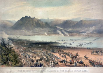 De oversteek van de rivier Chambal door het Brits-Indische leger