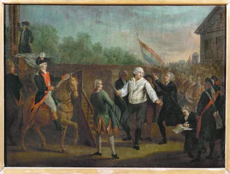 Louis XVI aan de voet van de guillotine, 21 januari