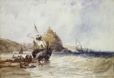 Lossen van een kustvaarder onder St. Michael