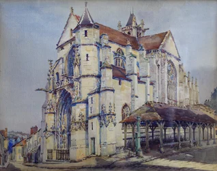 Kerk van Moret sur Loing, zuidzijde, ca. 1906