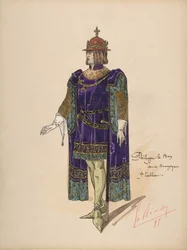Filips de Goede, hertog van Bourgondië, kostuumontwerp voor Jeanne d