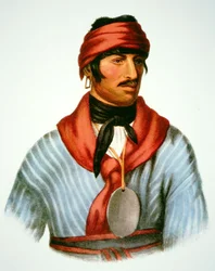 Selocta, een hoofd van de Creek People, naar een schilderij van 1825