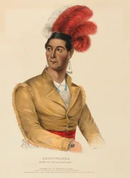 AHYOUWAIGHS. OPPERHOOFD VAN DE ZES NATIES, uit Geschiedenis van de indianenstammen van Noord-Amerika