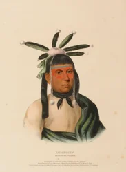 AMISKQUEW. A MENOMINIE WARRIOR, uit History of the Indian Tribes of North America.