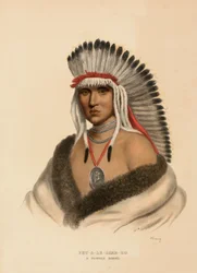 PET-A-LE-SHAR-RO. Een PAWNEE BRAVE, uit de Geschiedenis van de Indianenstammen van Noord-Amerika.