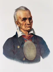 Red Jacket, Seneca Oorlogshoofd, 1828, illustratie uit 