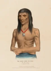WA-BISH-KEE-PE-NAS. De witte duif. Een CHIPPEWA, uit de Geschiedenis van de Indianenstammen van Noord-Amerika