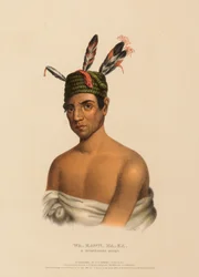 WA-KAWN-HA-KA, A WINNEBAGO CHIEF, uit History of the Indian Tribes of North America.
