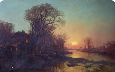 Een winterzonsondergang