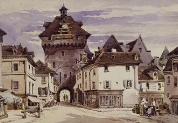 Straatscène in Loches, Frankrijk