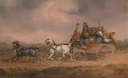 Postkoetsen op de weg: de Louth-London Royal Mail op volle snelheid