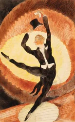 In Vaudeville: Acrobatische Mannelijke Danser met Hoge Hoed