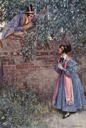 Illustratie voor The Pickwick Papers door Charles Dickens (kleur litho)