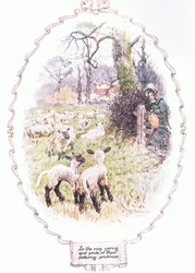 In de lente van hun wankele schoonheid (kleur litho)