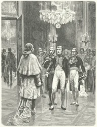 Napoleon ontvangt kardinaal Ercole Consalvi in het Tuilerieënpaleis, Parijs