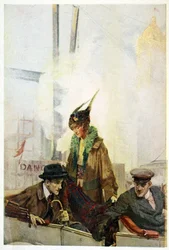 De Thuiskomst van Bibbs, uit The Turmoil, pub. 1915 (kleur litho)
