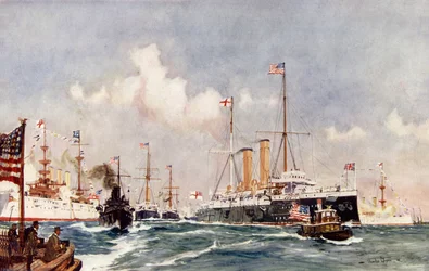 Het vlaggenschip Crescent in Bar Harbour, 1900