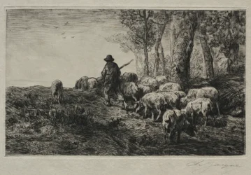 Een kudde varkens, 1880