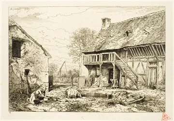 Binnenplaats van een boerenwoning