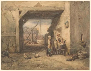 Eene boerenbinnenplaats