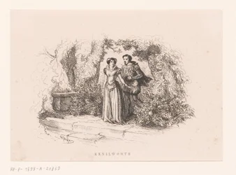 Koppel in een tuin Kenilworth (titel op object)