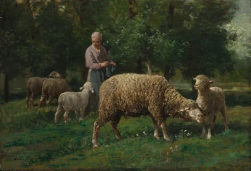 Herderin met Schapen, ca. 1876