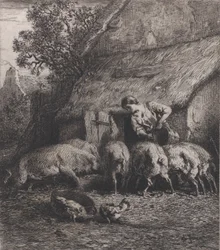 Vrouw die Varkens Voert, 1850