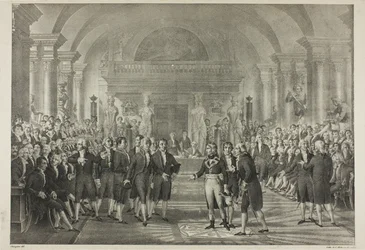 Napoleon in de Kamer van Afgevaardigden, uit het Politieke en Militaire Leven van Napoleon