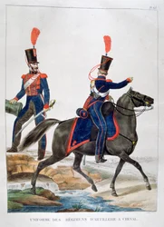 Uniform van een regiment paardartillerie, Frankrijk, 1823