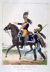 Uniform van de elite gendarmes van de koninklijke garde, Frankrijk, 1823