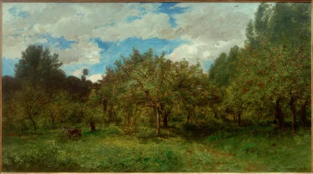 C. F. Daubigny, Franse boomgaard tijdens de oogsttijd