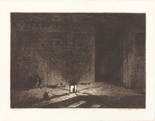 Interieur van een herberg