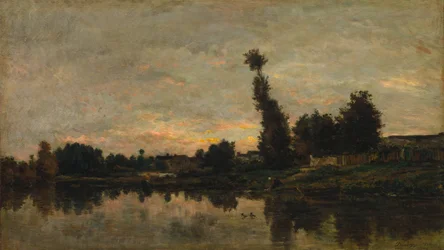 Zonsondergang op de Rivier Oise
