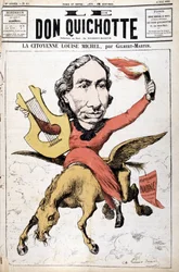 Cartoon van La Citoyenne Louise Michel - in “Le Don Quixote” van 05/05/1882