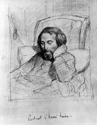 Heinrich Heine (1797-1856), Duitse schrijver. Tekening door Charles Gleyre.