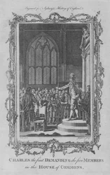 Karel I eist de vijf leden in het Lagerhuis, 1773