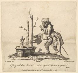 Sluitstuk van de catalogus van tentoongestelde schilderijen in Spring Garden