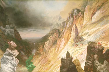 Lower Falls, Grand Canyon van de Yellowstone River, 1886