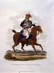 Een soldaat van de 15e, of Kings Hussars, uit 