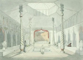 Interieur van een Perzisch bad in Kermanshah