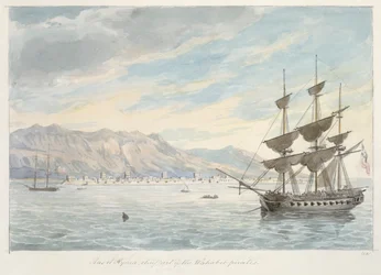 Ras el Kijma, belangrijkste haven van de Wakabee piraten, c.19e eeuw