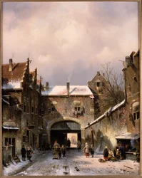 Een Dorpsstraat in de Winter