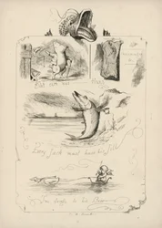 Pagina uit Spreuken met Afbeeldingen door Charles H Bennett