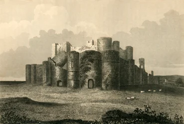 Kasteel van Pevensey in 1737, 1835