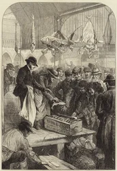 Een visveiling op Columbia Market